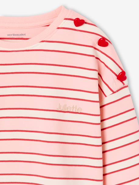 Striped long-sleeved T-shirt for girls navy blue+sweet pink - vertbaudet enfant 