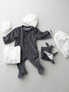 5-Piece Newborn Kit & Striped Bag, Cat  - vertbaudet enfant