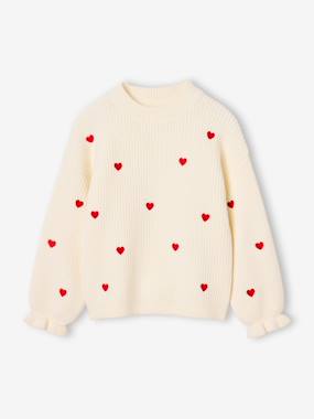 -Long-sleeved round-neck jumper for girls