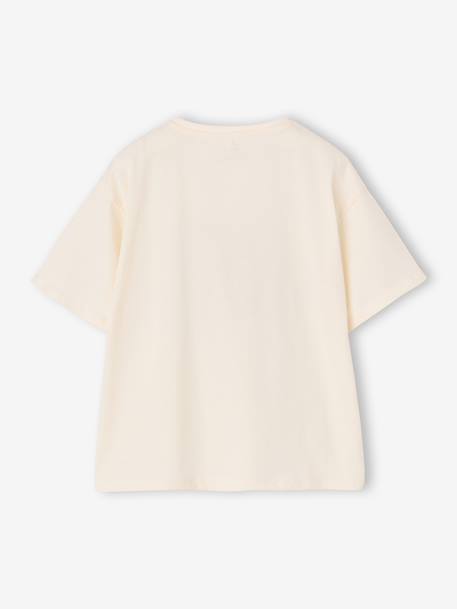 Short-sleeved T-shirt for girls anthracite+ecru - vertbaudet enfant 
