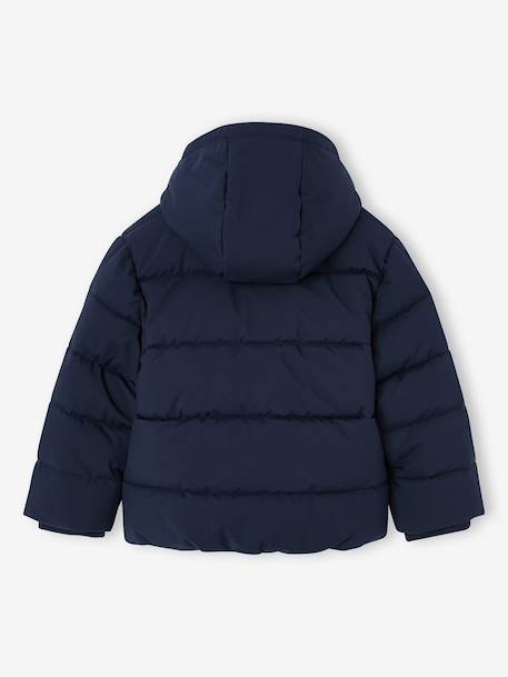 Doudoune à capuche garçon bordeaux+marine - vertbaudet enfant 