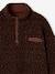 Sherpa sweatshirt with zipped high neck for girls chocolate - vertbaudet enfant 