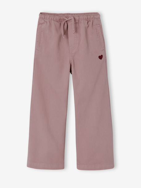 Wide-leg trousers for girls mauve+purple clover - vertbaudet enfant 
