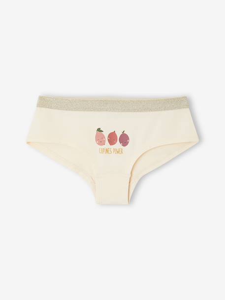 Pack of 5 shorties for girls old rose - vertbaudet enfant 