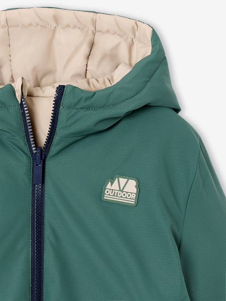 Parka with Reversible Hood, for Boys bronze+sage green - vertbaudet enfant 