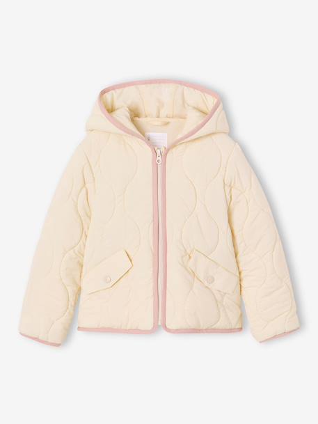 Doudoune légère fille bois de rose+vanille - vertbaudet enfant 