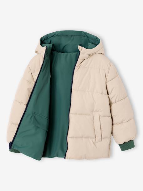 Parka with Reversible Hood, for Boys bronze+sage green - vertbaudet enfant 