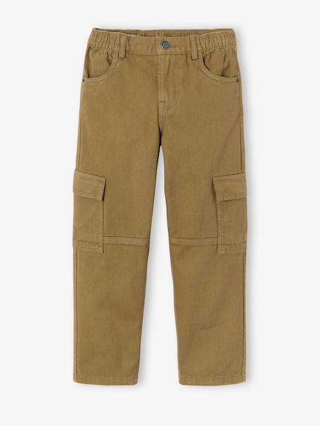Cargo trousers for boys denim blue+olive - vertbaudet enfant 