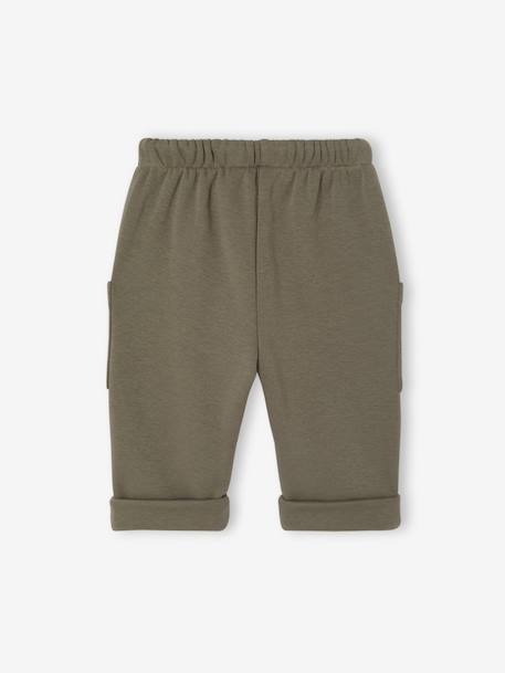 Fleece-lined trousers for baby boys olive - vertbaudet enfant 