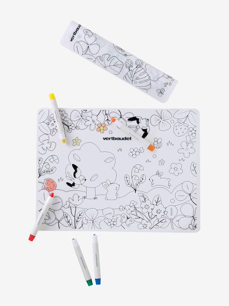 Colouring mat set + felt-tip pens white - vertbaudet enfant 
