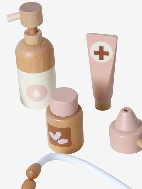 Wooden doll doctor case FSC®100% rose - vertbaudet enfant 