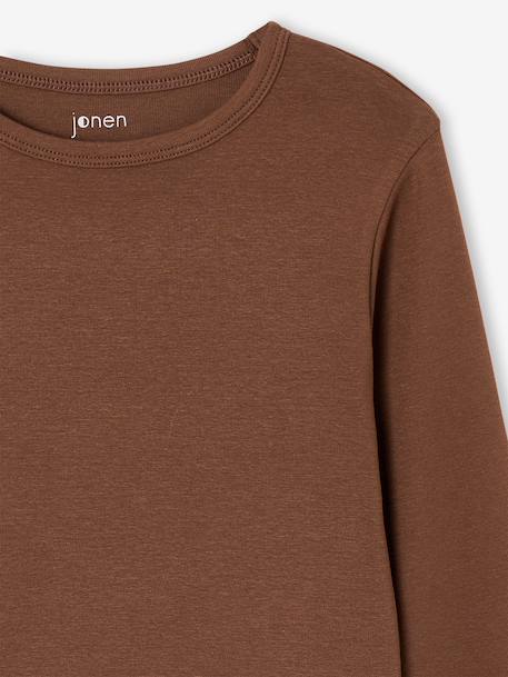 Pack of 2 cropped long-sleeved T-shirts for girls black+chocolate - vertbaudet enfant 