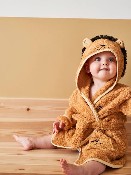 Lion Bathrobe for Baby Orange - vertbaudet enfant 