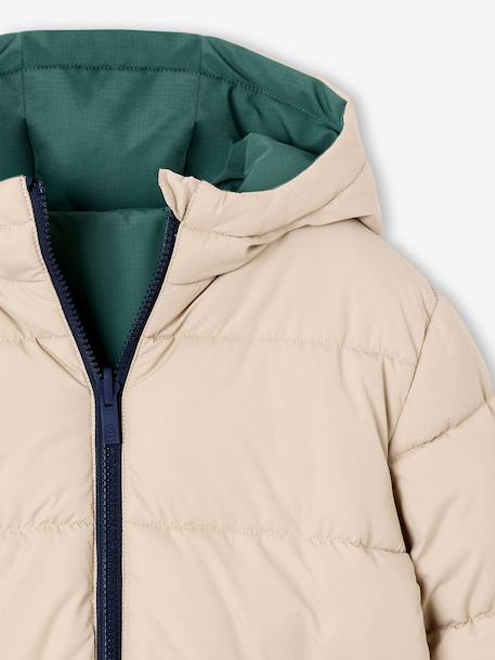Parka with Reversible Hood, for Boys bronze+sage green - vertbaudet enfant 