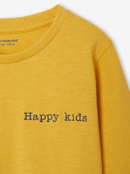 T-shirt garçon unis manches longues personnalisable anthracite+BLEU+jaune+jaune pâle+rouge+vert grisé+vert sapin - vertbaudet enfant 