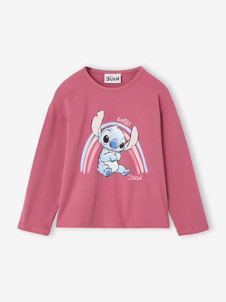 Long-sleeved T-shirt LILO AND STITCH for girls old rose - vertbaudet enfant 