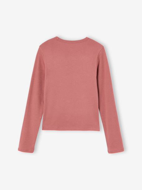 Pack of 2 cropped long-sleeved T-shirts for girls black+chocolate - vertbaudet enfant 