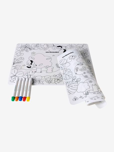 Colouring mat set + felt-tip pens white - vertbaudet enfant 