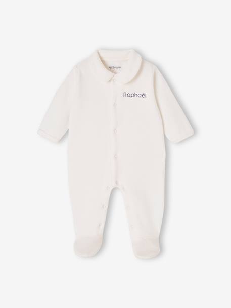 Lot de 2 pyjamas bébé en velours naissance beige+rose - vertbaudet enfant 