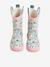 Printed Rubber Wellies for Children, Designed for Autonomy ecru+printed blue+set pink - vertbaudet enfant 
