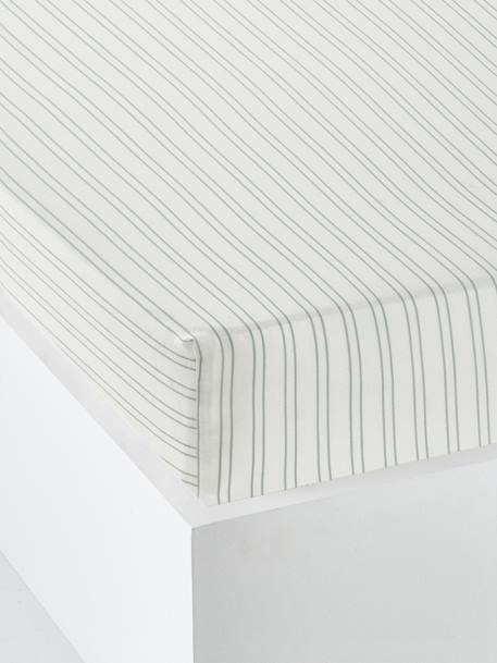 Fitted Sheet for Children, JUNGLE PARADISE White Stripes - vertbaudet enfant 