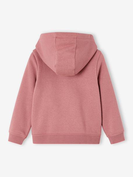 Girl's zipped hooded sweatshirt navy blue+old rose - vertbaudet enfant 