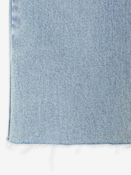 Jean droit fille bleu clair+bleu moyen - vertbaudet enfant 