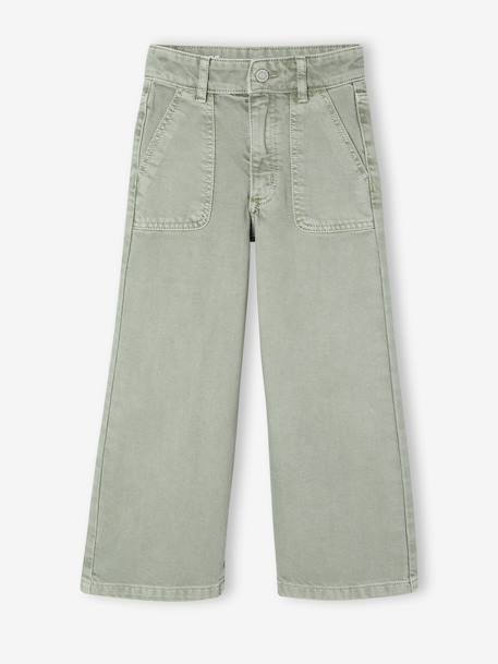 Pantalon fille large MorphologiK fin corail+kaki+vert de gris+vieux rose - vertbaudet enfant 