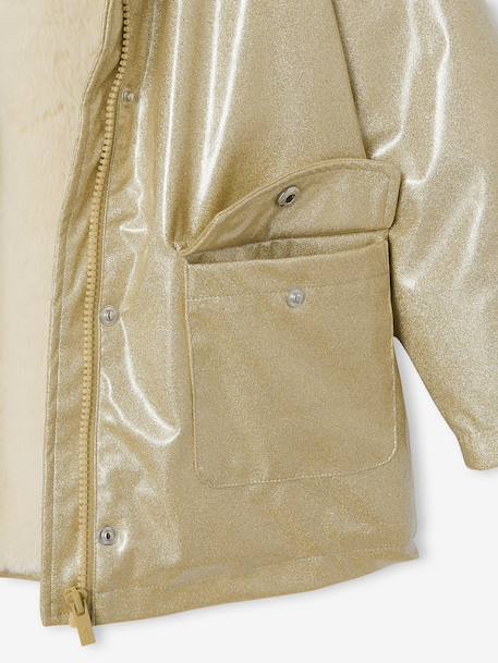 Glittered waxed coat for girls gold - vertbaudet enfant 