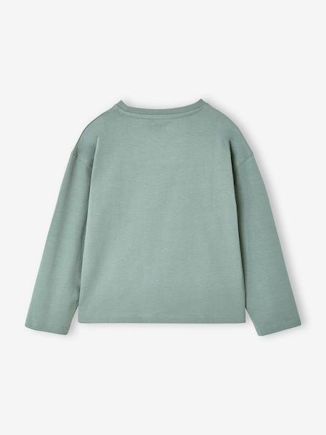 Long-sleeved T-shirt for girls green+ink blue+pale pink - vertbaudet enfant 