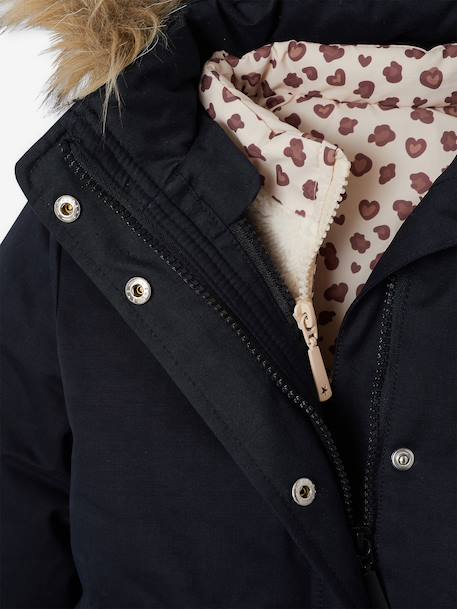 3-in-1 Parka with Hood for Girls black+GREEN DARK SOLID+grey green+khaki+PURPLE MEDIUM SOLID+sage - vertbaudet enfant 