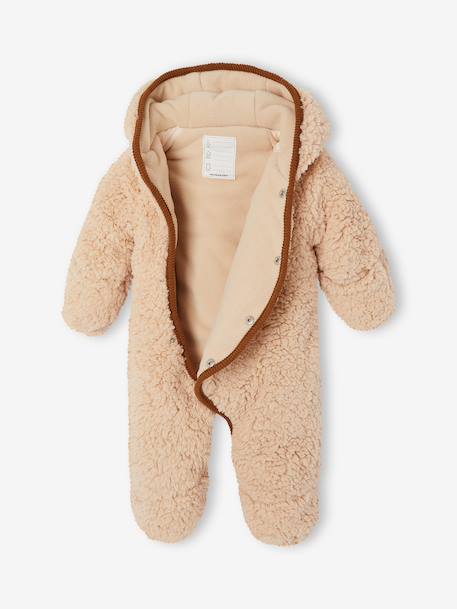 Newborn pramsuit with hood sandy beige - vertbaudet enfant 