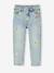 Girls' embroidered floral Mom jeans blue+light blue+medium blue - vertbaudet enfant 