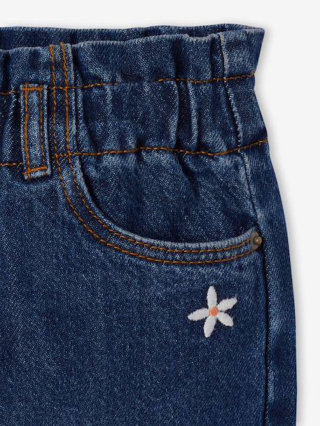 Pantalon paperbag fille bleu foncé+bleu moyen - vertbaudet enfant 