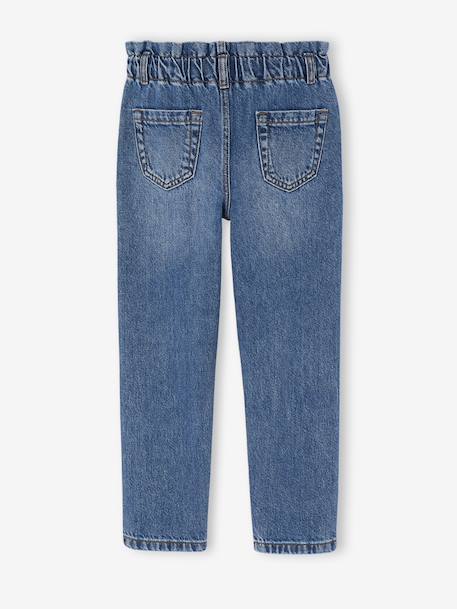Pantalon paperbag fille bleu foncé+bleu moyen - vertbaudet enfant 