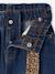 Wide-leg paperbag jeans for girls deep blue+medium blue - vertbaudet enfant 