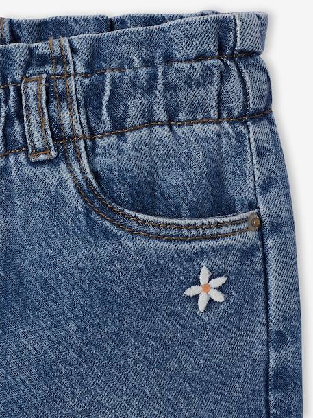 Paperbag trousers for girls deep blue+medium blue - vertbaudet enfant 