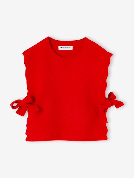 Sleeveless jumper for girls red - vertbaudet enfant 
