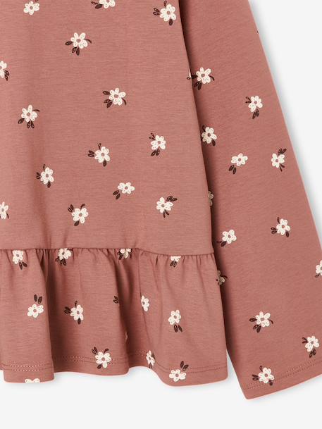 Long-sleeved blouse for girls dusky pink+taupe - vertbaudet enfant 