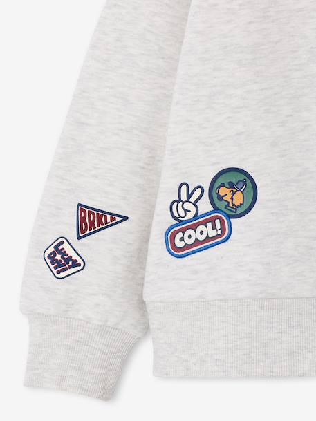 Polo sweatshirt for boys marl grey - vertbaudet enfant 