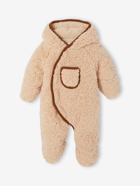 Newborn pramsuit with hood sandy beige - vertbaudet enfant 