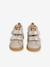 Basket bébé fille cuir à scratchs beige imprimé+jaune d'or - vertbaudet enfant 