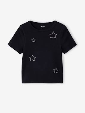 -Cropped short-sleeved T-shirt for girls