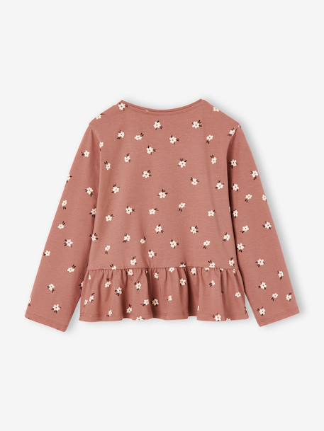 Long-sleeved blouse for girls dusky pink+taupe - vertbaudet enfant 