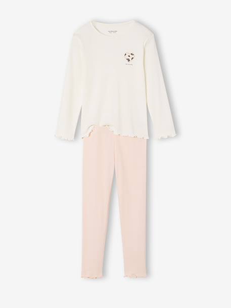Lot de 2 pyjamas fille manches longues rose pâle - vertbaudet enfant 