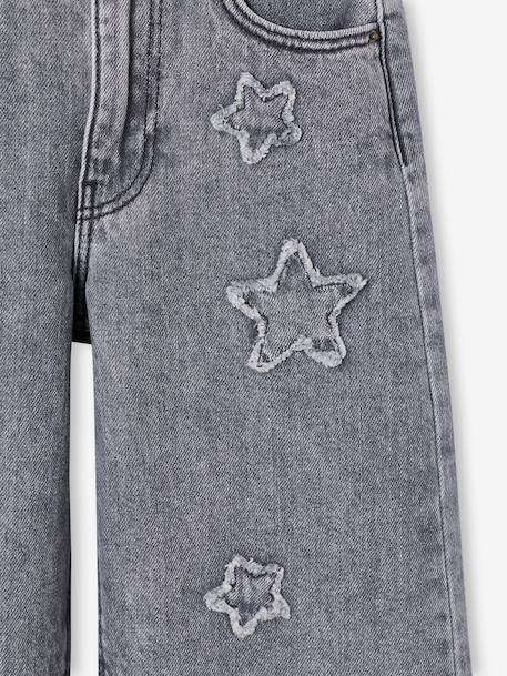 Girl's wide-leg star jeans denim grey+light blue - vertbaudet enfant 