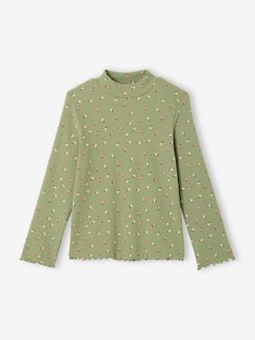 -Long-sleeved roll-neck top for girls
