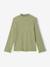 Long-sleeved roll-neck top for girls ecru+green - vertbaudet enfant 