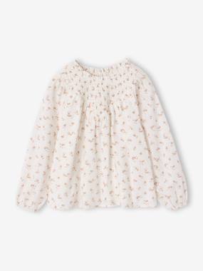 -Blouse fille manches smockées