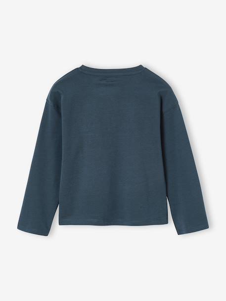 Long-sleeved T-shirt for girls green+ink blue+pale pink - vertbaudet enfant 